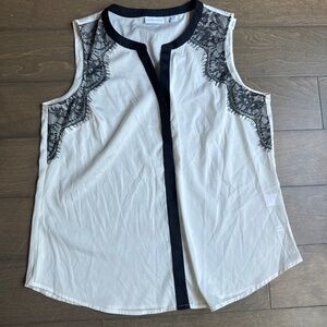 Black and white lace top
